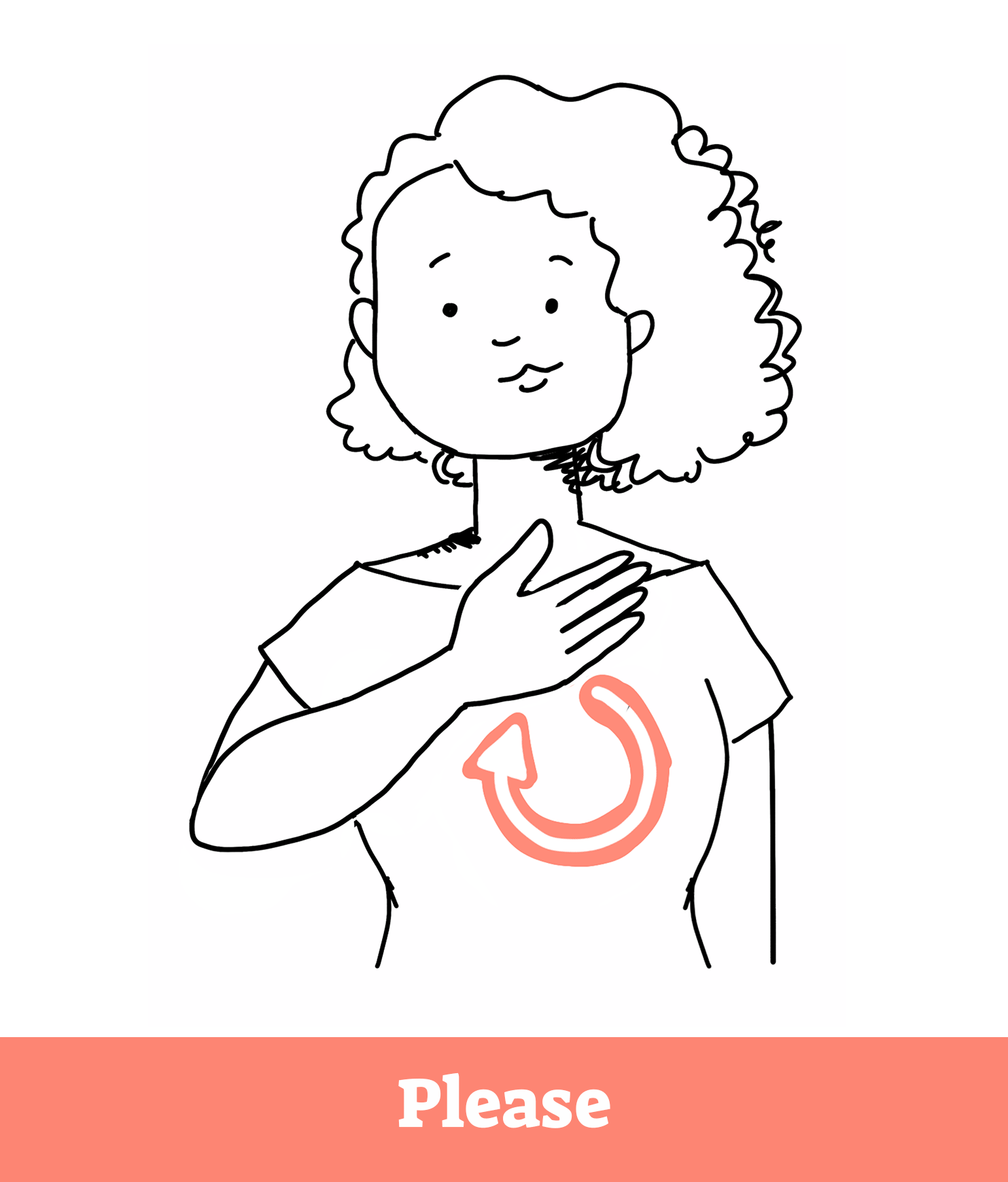 Animation of baby sign language sign for the word "please".